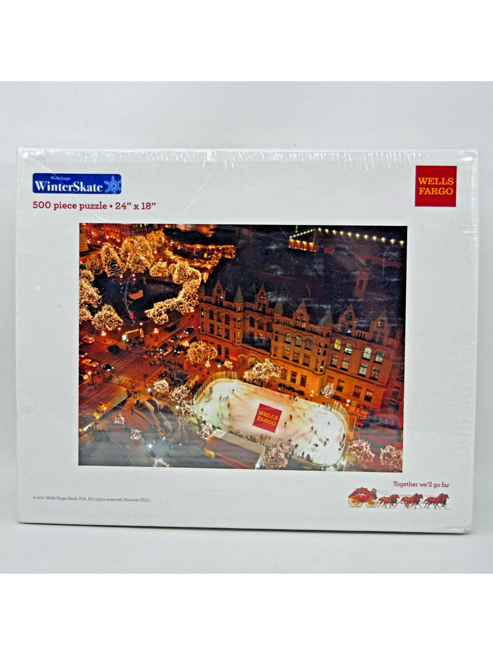 Wells Fargo Bank Winter Skate 500 pc Puzzle Rice Park St. Paul Minn. Advertising